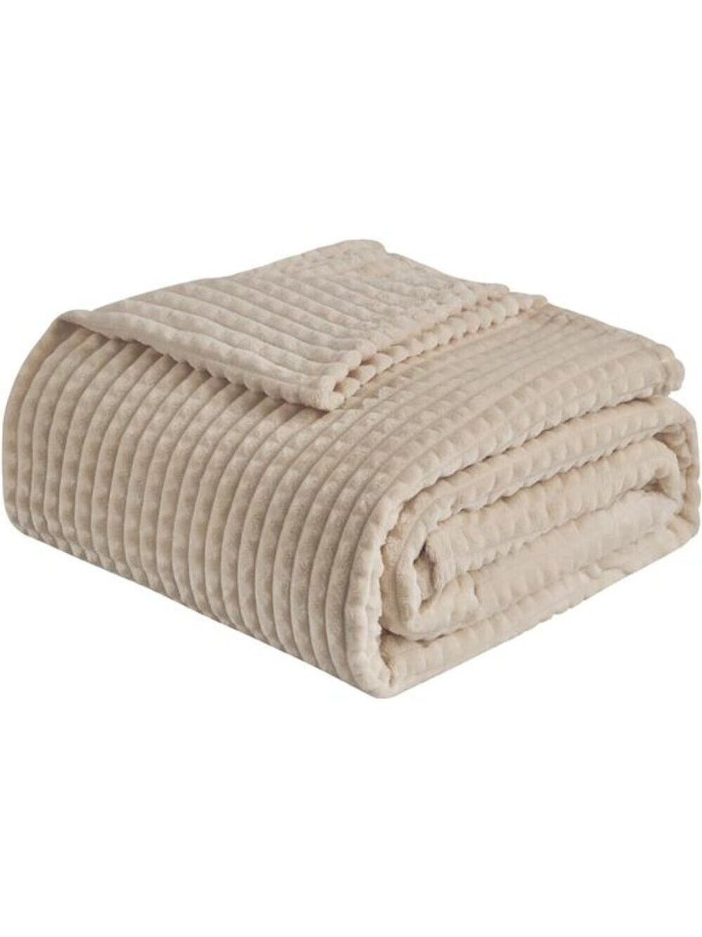 Fleece Throw Blanket Soft Cozy Fluffy 3D Geometric Grid Couch Bed Lightweight
